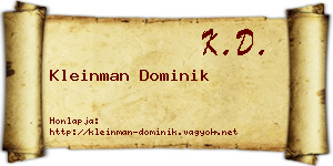 Kleinman Dominik névjegykártya